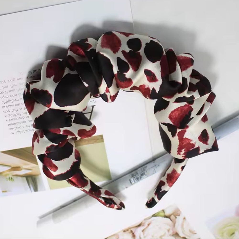 Leopard Print Headband - Red and Black